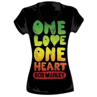 Bob Marley   Girls One Love One Heart T Shirt In Black