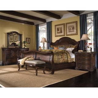 Coronado 5 piece Queen size Leather Sleigh Bedroom Set