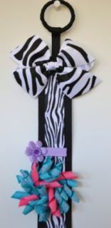 Zebra Print Hair Bow Holder (3.5 Zebra Pinwheel Bow