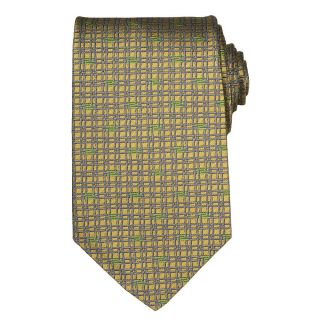 Versace Mens Silk Yellow Patterned Tie