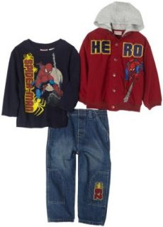 Spiderman Boys 2 7 3 Piece Pant Set,Red,2T Clothing