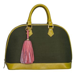 Claudia G. Womens Antonia Olive Leather Petite Handbag