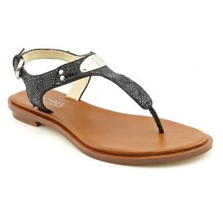 Michael Kors Womens MK Plate Thong Leather Sandals (Size 5.5