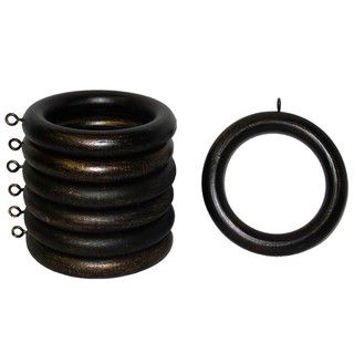 Wood 2 inch Antique Bronze Curtain Rings (Set of 7)