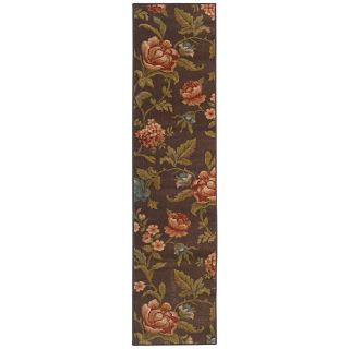 Indoor Brown Floral Rug (110 x 76)