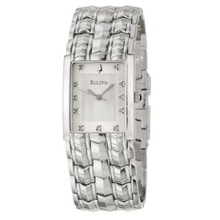 Bulova Mens Bracelet Stainless Steel Quartz Diamond Watch
