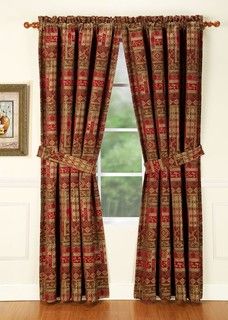 Olivia Red 84 inch Curtain Panel Pair