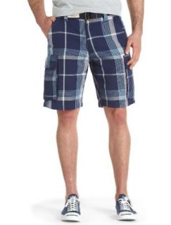 U.S. Polo Assn. Big & Tall Belted Plaid Cargo Shorts