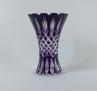Black Tie Crystal Amethyst Purple Prague Vase (Russia)