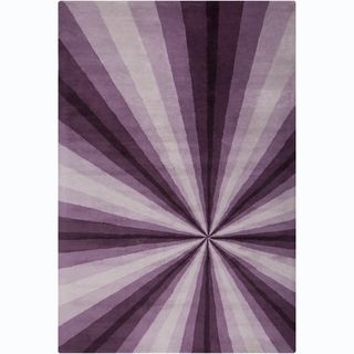 Allie Handmade Abstract Purple/ Lavender Wool Rug (5 x 76