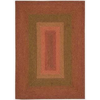 Hand woven Craftworks Braided Sunset Multi Color Rug (76 x 96