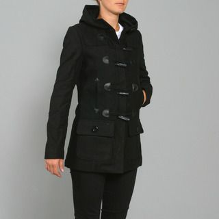 Red Fox Womens Black Wool Toggle front Coat
