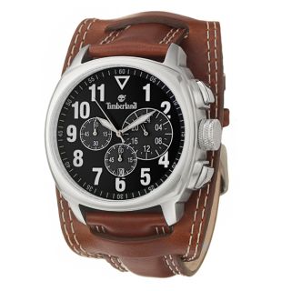 Timberland Mens Terrano Stainless Steel and Leather Quartz Watch