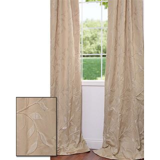 Textured Vine Champagne 120 inch Jacquard Curtain Panel