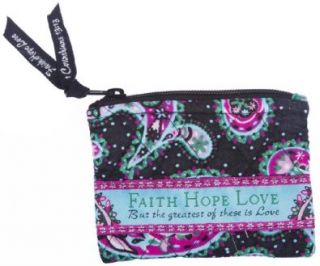 Faith Hope Love Quilted Coin Purse   Pink Trim Shoes