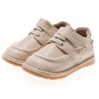 Little Blue Lamb Toddler/ Infant Cream Leather Squeaky Shoes