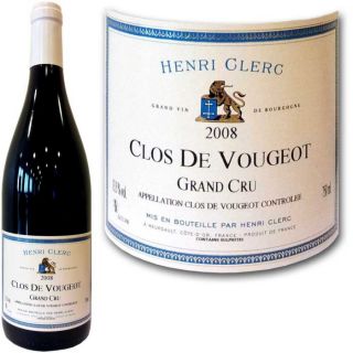 Clos de Vougeot Grand Cru   Henri Clerc   Millésime 2008   Vin rouge