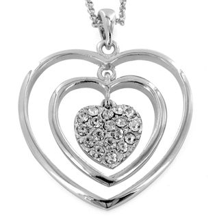Silvertone Triple Heart Necklace