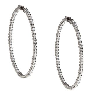 Silver Cubic Zirconia Hoop Earrings Today $124.99