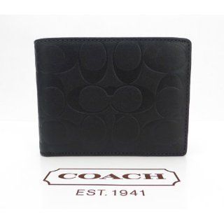 COACH Signature Embossed Mens Passcase ID Wallet in Black 74527