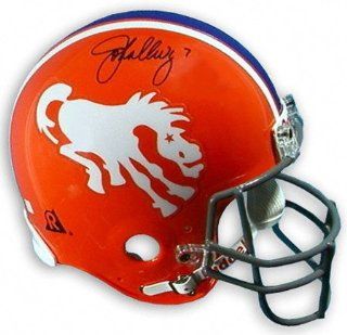 John Elway Denver Broncos Horse Logo Throwback Autographed