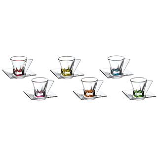 Fusion Multicolor Murano Espresso Cups (Set of 6)