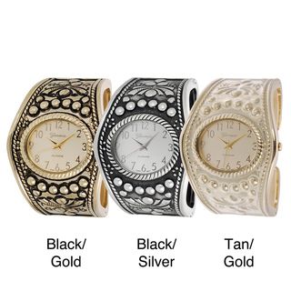 Geneva Platinum Womens Vintage Cuff Watch