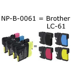 Brother LC 61 Black/ Colored Ink Cartridges (Pack of 5)