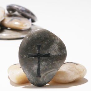 Cross Engraved Worry Stones Toys & Games