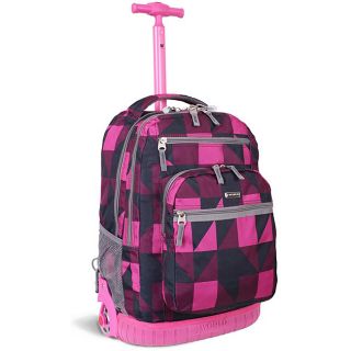 World Sundance Pink Block 19.5 inch Rolling Backpack with Laptop
