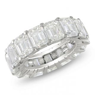 Miadora 18k White Gold 10 3/4ct TDW Emerald cut Diamond Ring (D E