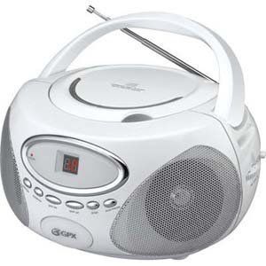 GPX CD BOOMBOX WITH AM/FM RADIO BC118W (WHITE) 