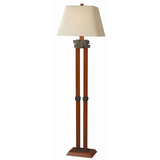 Kenroy 58 inch Faux Cherry Wood Floor Lamp