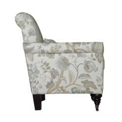 angeloHOME Harlow Vintage Floral Ocean Blue Arm Chair