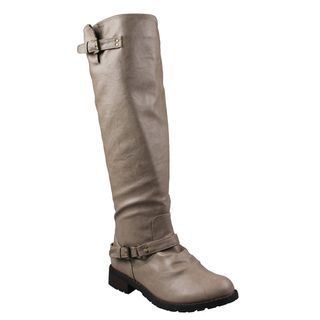 Refresh by Beston Womens Reba Taupe Riding Boots
