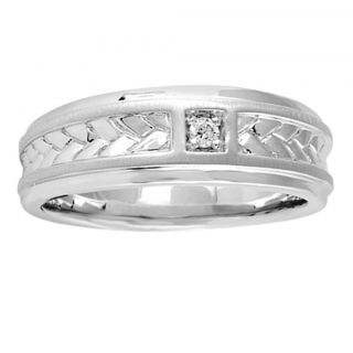 Sterling Silver Mens Diamond Accent Wedding Band Today $72.99