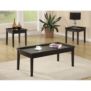 Piece Black Cocktail and End Table Set