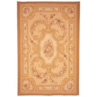 Hand knotted French Aubusson Peach Wool Rug (8 x 10) Today $921.99