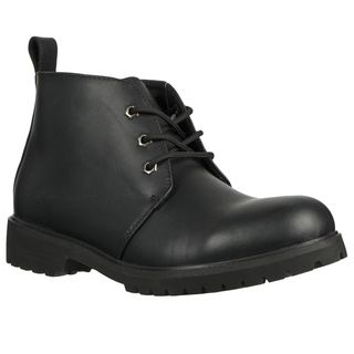 Lugz Mens Chukka Black Leather Lace up Ankle Boots