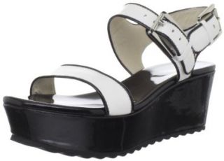 MICHAEL KORS Womens Kelsie Mid Wedge (Optic White 7.5 M) Shoes