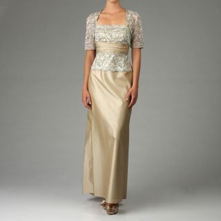 JS Collections Womens Taffeta/Lace Bolero Dress