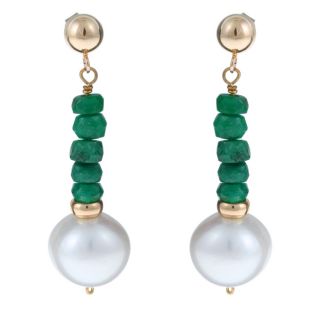 white fw pearl and emerald drop earrings 10 11 mm msrp $ 143 47 today