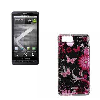 Pink Butterfly Motorola Droid X MB810 Protector Case