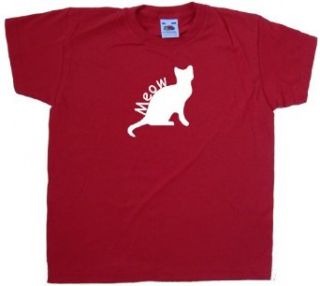 Meow Cat Red Kids T Shirt Clothing