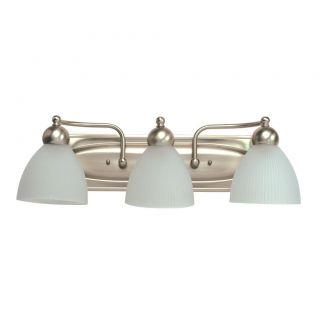 Transitional 3 light Brushed Nickel Bath Wall Sconce