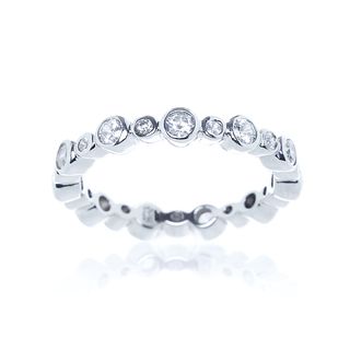 Sterling Silver Round Cubic Zirconia Eternity Band