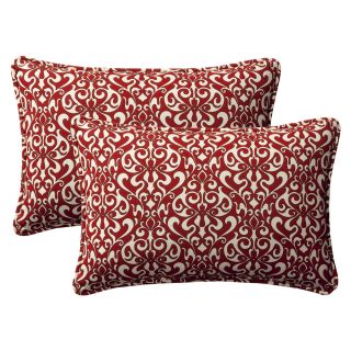 Pillow Perfect Decorative Red/ White Damask Outdoor Toss Pillows (Set
