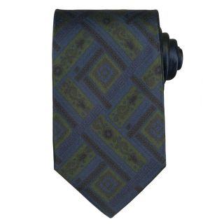 Versace Mens Silk Navy Patterned Tie