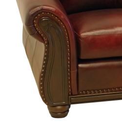 Conrad Wine Italian Leather Sofa and Two Chairs