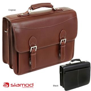 Siamod Belvedere Double Compartment Leather Laptop Case